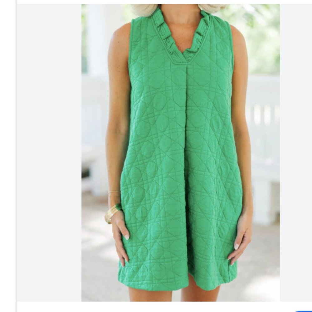 Green Textured Dress